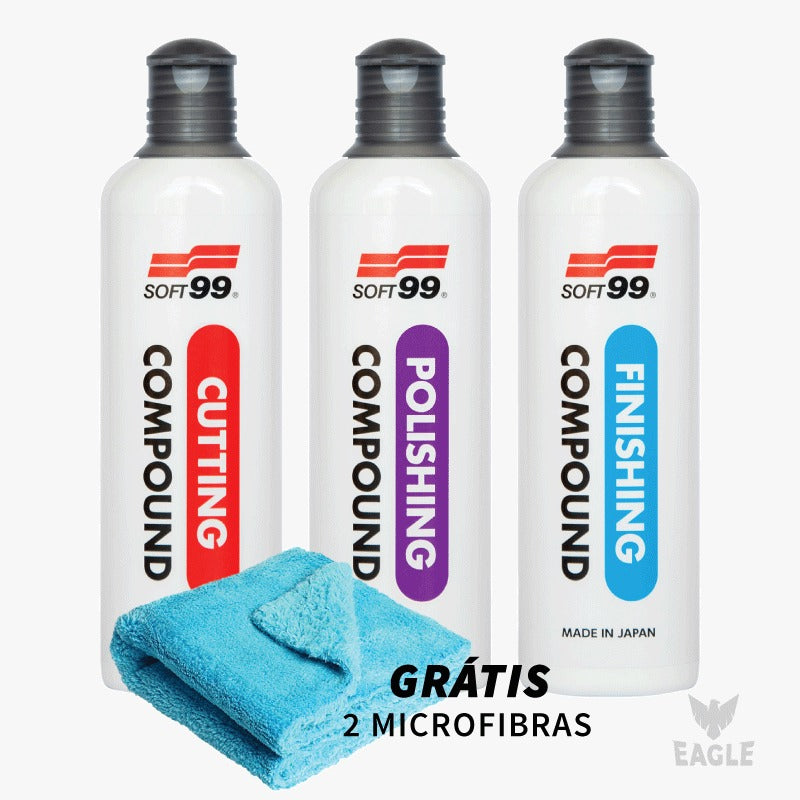 KIT DE COMPOSTOS POLIDORES - CORTE REFINO E LISTRO COMPOUND SOFT99